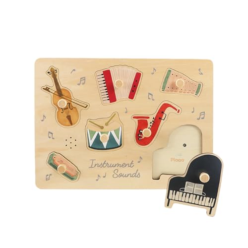 Freniland Musical Instruments Sound Puzzle for Toddlers, Wooden Music Sound Puzzle, Montessori Educational Toy for 18M+