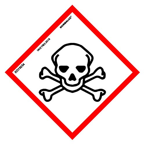 Normaluz Rd44654 - Señal Química Producto Químico Con Toxicidad Aguda Adhesivo De Vinilo 15X15 Cm Con Cte, Ripci