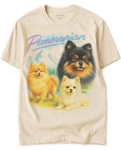 Pomeranian Vintage Tshirt for Dog Mom & Dad 100% Natural Undyed Cotton for Men & Women