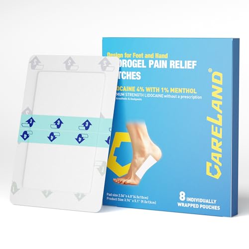 CARELAND Plantar Fasciitis Lidocaine Patches (8 Ct)