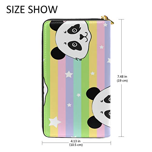 Portefeuille long en cuir véritable avec panda idée cadeau originale multicolore - 4