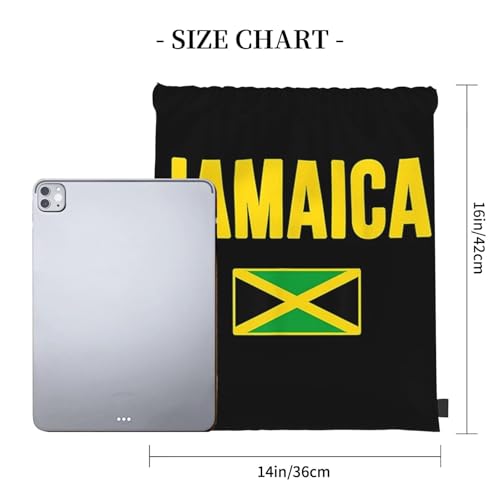 Cute Jamaica Flag Drawstring Backpack Sports String Bag Women Men Jamaican Drawstring Bags for Gym Sport Yoga4