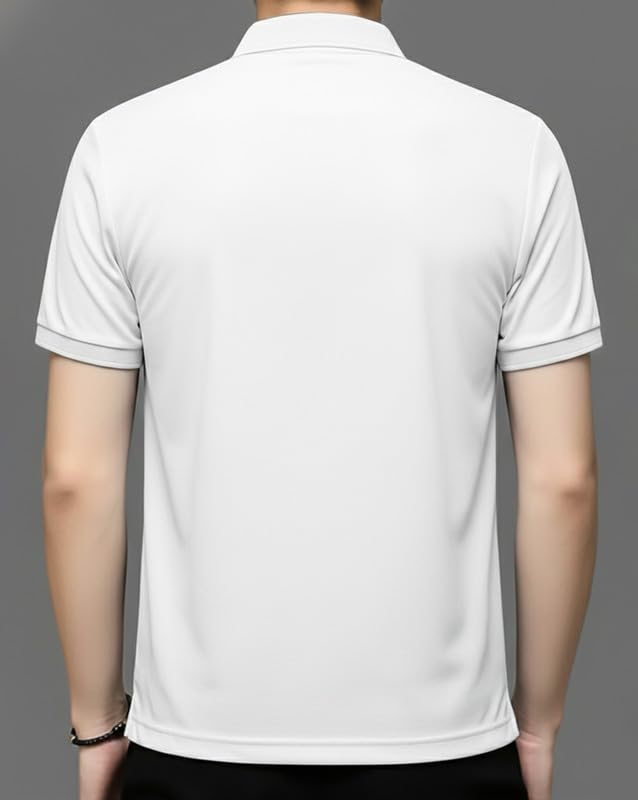 Image of AUSK Men Printed Polo Neck Cotton Blend T-Shirt (Regular Fit, Half Sleeve) || Tshirts for Mens