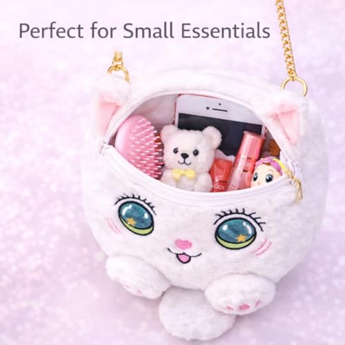 Image of Cute Tiger Plush Sling Bag for Kids | Soft Toy Shoulder Bag with Adjustable Strap | Lightweight Animal Backpack for Boys & Girls | Travel & Gift Bag - Black & White