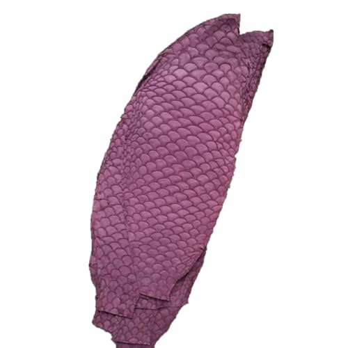 Tilapia Fish Skin Leather 2PCS for Crafts Wine Red