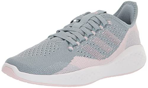 adidas Women's Fluidflow 2.0 Running Shoe, Magic Grey/Matt Purple Metallic/Almost Pink, 9