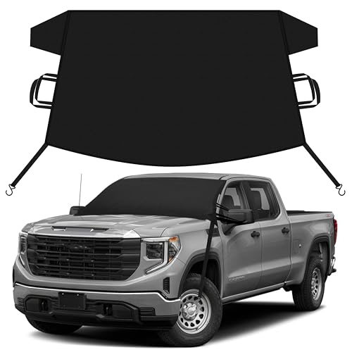 Image of EcoNour Car Snow Cover Compatible for Toyota Sierra | Windshield Cover for Ice and Snow with S-Hook Straps | Heavy-Duty 600D Oxford Winter Car Cover, Waterproof & Anti-Slip