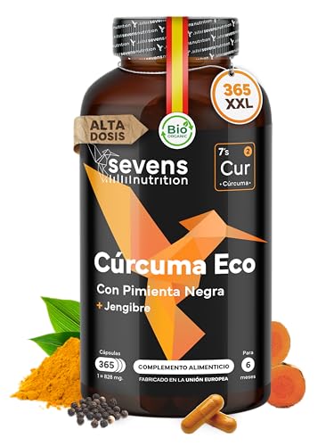 Cúrcuma con Jengibre y Pimienta Negra - 1410 mg por Dosis - 365 C...