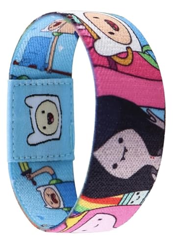 Image of Come Along With Me Adventure Time Cartoon Animated TV Show 7.1 inch Reversible Stretch Wristband Wrist Band Bracelet Elastic Strap