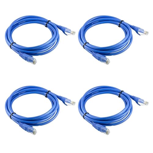 Image of ATEVON 5M CAT5 Ethernet LAN Cable - High-Speed RJ45 Network Patch Cord for PC, Laptop, Router, Modem & Switch - Blue /White - Pack of 1