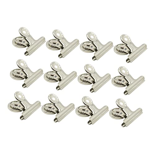 HOMSFOU 24個マグネットクリップ 属製 冷蔵庫用 収納 メモや写真の固定に オフィス キッチン 整理用品 強力磁