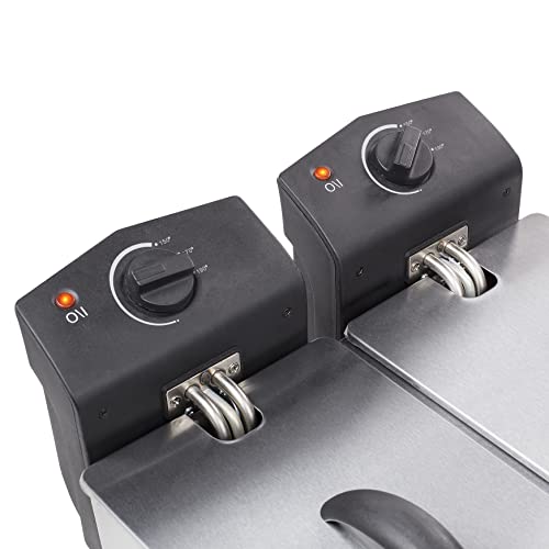Tristar Roestvrijstalen dubbele friteuse - 6 liter, 2 x 1800 watt, met koude zonefunctie en instelbaar verwarmingsniveau, FR-6937 - Afbeelding 3