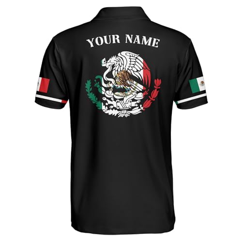 AOVL Personalized Mexico Polo Shirt 3D Mexico Shirts for Men Mexican Flag Gifts Unisex 3D Mexico Coat of Arms Polo 3D Gift3