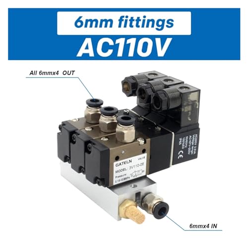 Bloc électrovanne 3V110-06-NO AC110V haute durabilité avec embase collectrice