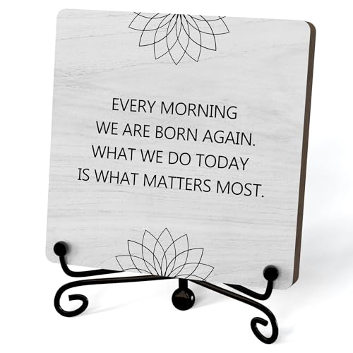 Buddha Life Quote Desk Decor, Funny Office Inspirational Gifts for Family...