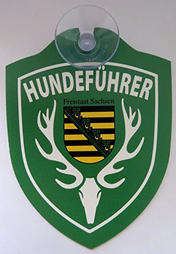 vielesguenstig-2013 Schild mit Saugnapf Hundeführer Hundestaffel Hund Polizei Sachsen Auto Windschutzscheibe