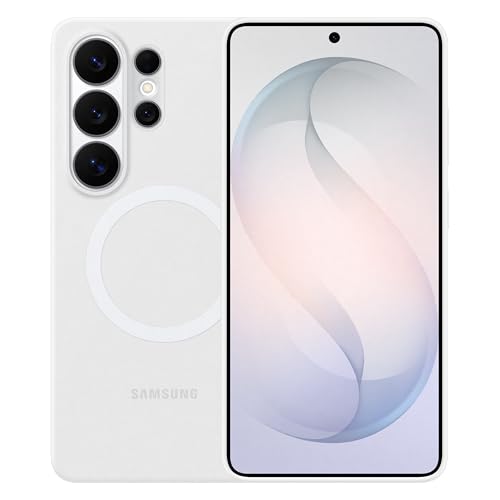 Image of Samsung Galaxy S26 Ultra Silicone Magnet Phone Case, Soft-Touch, Durable Grip, Great Feel, White