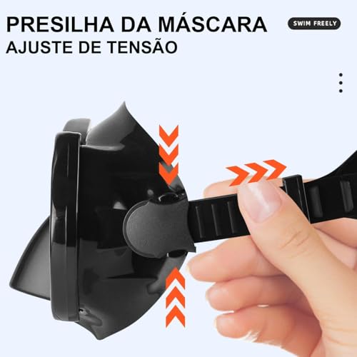 Kit Óculos De Mergulho Máscara Snorkel + Respirador Completo Profissional Anti-Embaçante Conjunto Sn