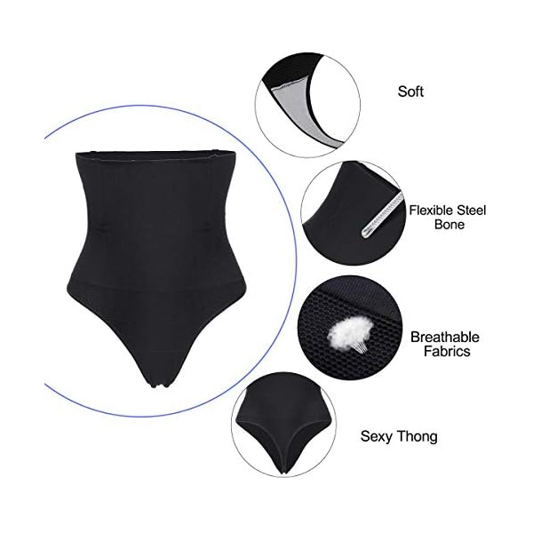 FUT-328-Women-Waist-Cincher-Girdle-Tummy-Control-Thong-Panty-Butt-Lifter-Shapewear-Slimmer-Body-Shaper FUT Thong Shapewear for Women Waist Cincher Girdle Tummy Control Panties Hi-Waist Body Shaper Black