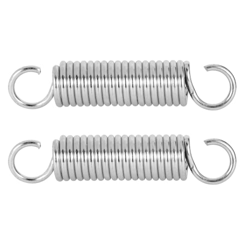 Prime-Line SP 9624 Extension Spring, Spring Steel Construction, Nickel-Plated Finish, 0.120 GA x 13/16 In. x 4 In., Single Loop Open, (2 Pack)