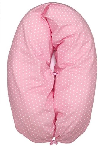 Blaus Rock Baby Nursing Pillow Positioning Pillow with Nests, Window Box with Cover (Removable) with Inlaid Theraline Original Nursing Pillow 190 cm x 38 cm – pink stars