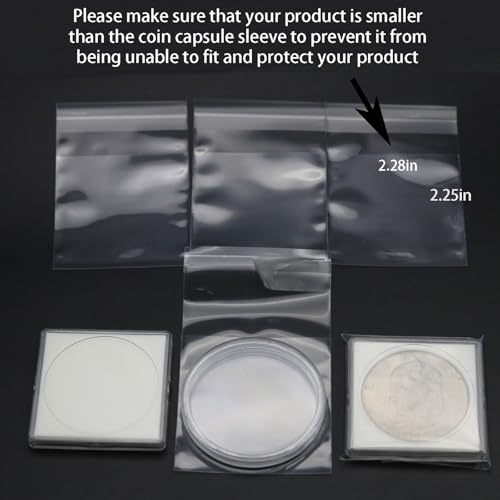 Coin Protect Sleeves and Coin Measuring Card Collection Supplies,3 Options, not Included Cardboard Coin Holders,Plastic Coin Capsules, Coin Storage Protectors Boxes (500)