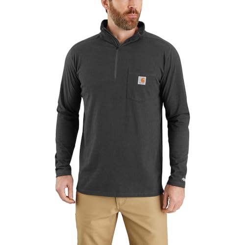 Image of Carhartt Men's 104255 Force Relaxed Fit Quarter Zip Pocket T-Shirt