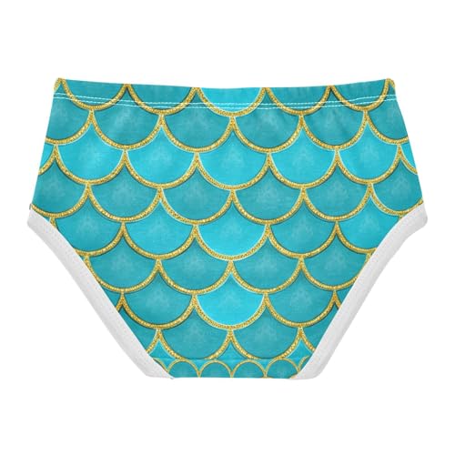 Turquoise Gold Glitter Mermaid Scale Toddler Girls's Underwear 2T 202c17442