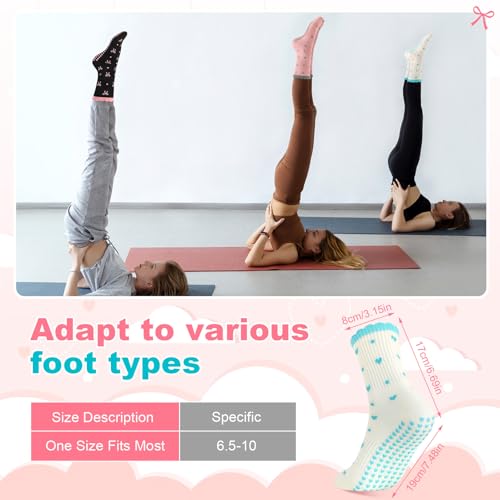 Image of Jspupifip Cute Pilates Socks for Women | Non Slip Yoga Socks with Grips for Barre Workout Athletic Hospital