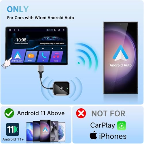 Adaptateur sans fil Android boîtier voiture blanc connecteur USB - 5