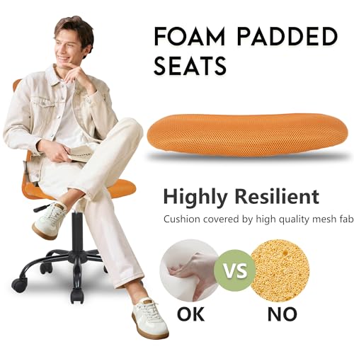 Image of BestOffice Ergonomic Office Chair Desk Chair Mesh Computer Chair Armless Back Support Modern Executive Rolling Swivel Chair with Lumbar Support (Orange)