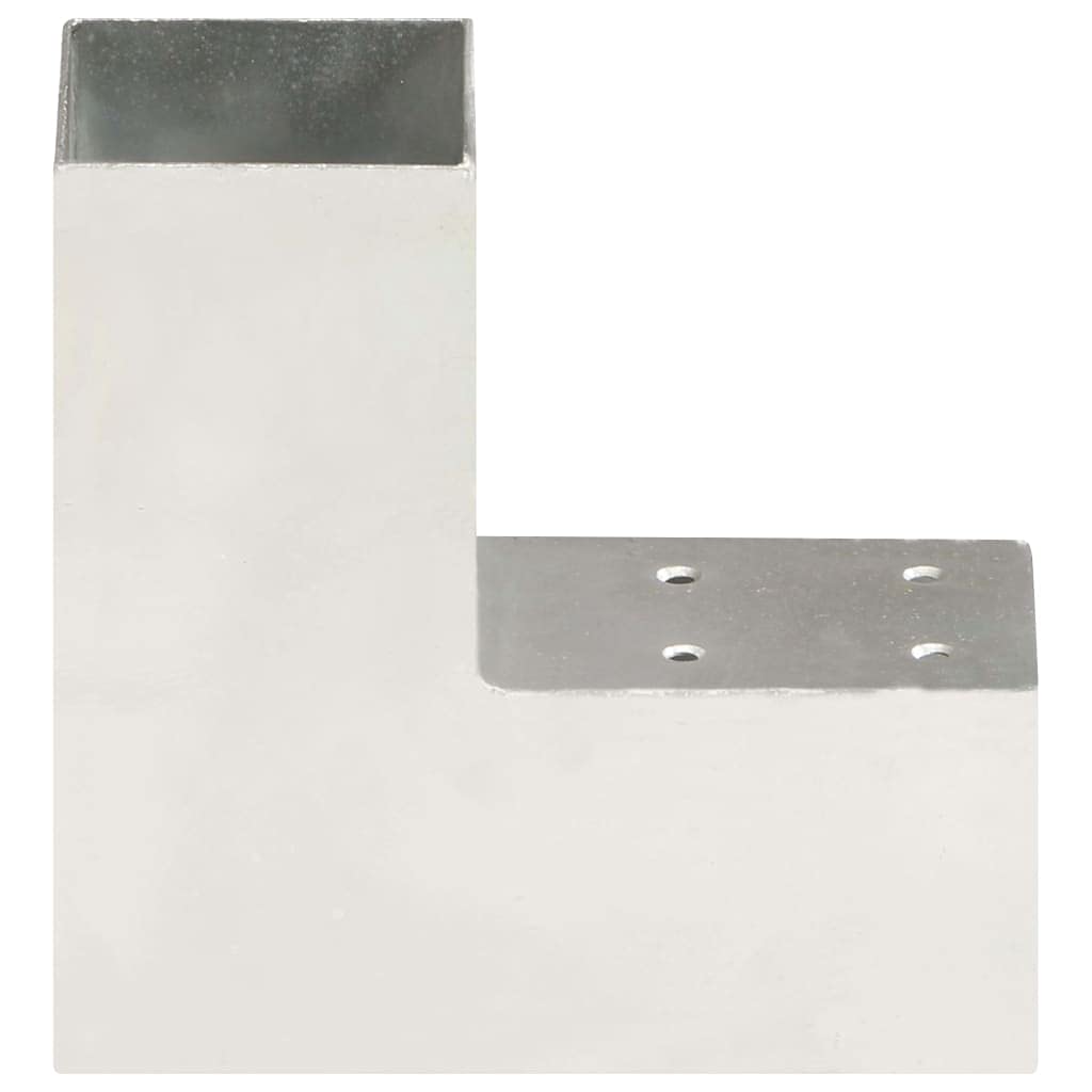 Generico Connettori per Pali a Forma di L 4 pz Metallo Zincato 71x71 mm,Articoli di ferramenta,Barriere e recinzioni,Pali e Assi per recinzioni-145454