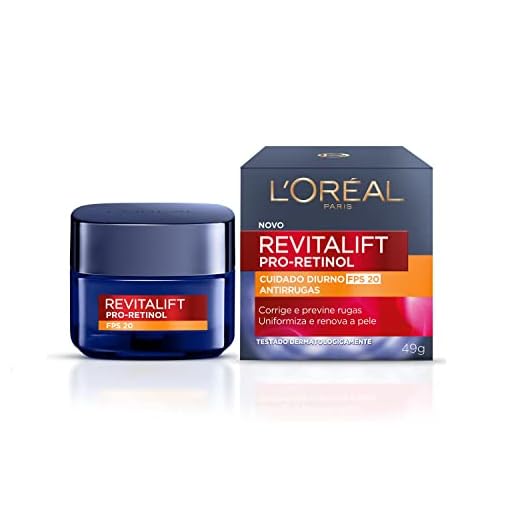 L'Oréal Paris Creme Facial Antirrugas Revitalift Pro Retinol Cuidado Diurno FPS20, 49g