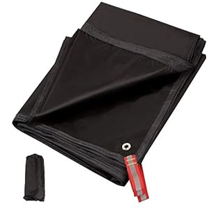 Redcamp Tentvoetafdruk, ultralicht, PU 2000 waterdicht kampeertentzeil, met trekkoord-draagtas, voor grondkamperen, wandeltochten, 180 x 221 cm, UL, zwart