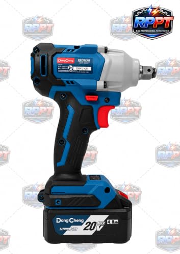 Image of DongCheng Cordless Brushless Impact Wrench | 20V | 298 N.m Max Torque | 1 /2 inch [12.7 mm] Square Drive | 2-Speed Control | with 2 x 4.0Ah Battery | 1 x Charger | DCPB298 | Can Open Nuts Upto 28 mm |