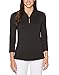 Produktbild Callaway Damen Poloshirt, 3/4-Ärmel, gestreift, Damen, 3/4-sleeve Shadow Striped Polo, Caviar, X-Small