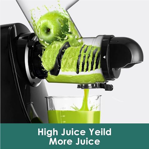 Image of Fretta Juicer Machines, Cold Press Juicer, BPA Free Masticating Juicer Machines Vegetable and Fruit, 3-Inch Wide Feeding Chute, Easy to Clean,Quiet and Strong DC Power, 200W