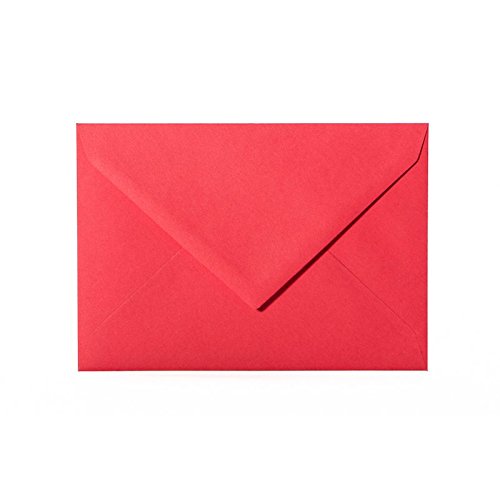 Lote de sobres para correo (100 unidades, 140 x 190 mm, con solapa triangular, 120 g), color rojo