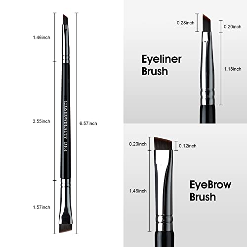 EIGSHOW Eyebrow Brush & Eyeliner Brush, Double Ended Makeup Brush, Angled Eyebrow Brush, Ultra Fine Eyeliner Brush(D104) - Image 2