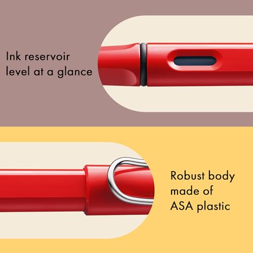 Image of Lamy Safari Fountain Pen, Elegant Design, Cool Pens, Best Pens for Smooth Writing, Journaling and Calligraphy - Red