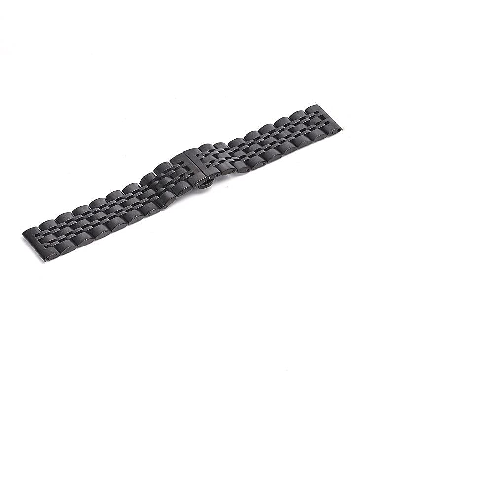 Uhrenarmband Sieben Perlen Edelstahlarmband Schnellverschluss Ersatzarmband 20mm 22mm (Roségold 20mm)
