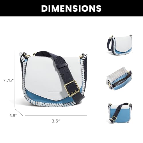 Image of Aimee Kestenberg All For Love Saddle Crossbody Bag for Women - Small Leather Crossbody Purse - Adjustable & Removable Strap - Ice Breaker Multi