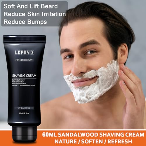 Shaving Soap for Men, Includes 3 Premium Shave Soaps & Moisturizing Sandalwoo...