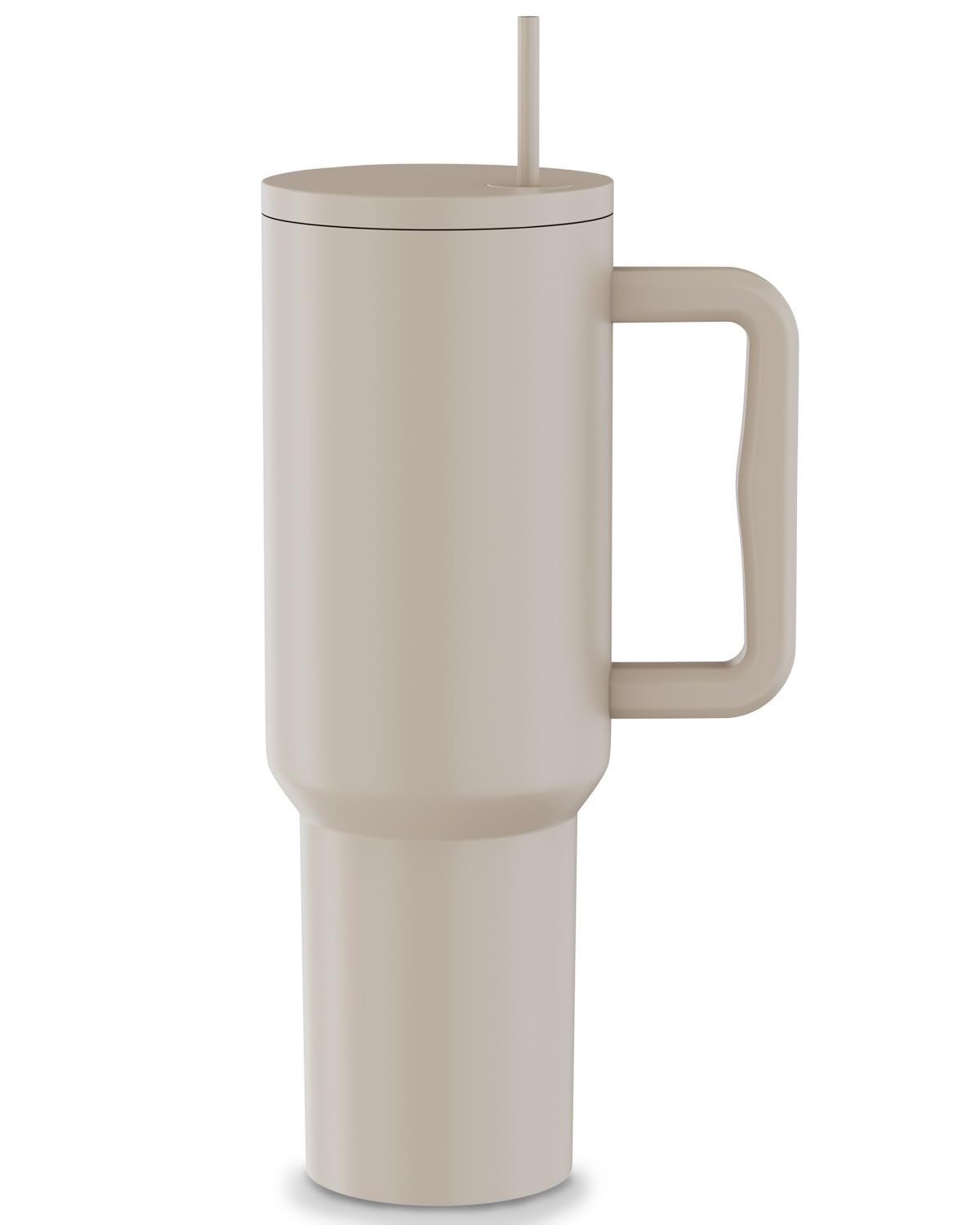 Photo 1 of BAISHIDA 40 oz Tumbler with Handle and Straw, Simple Style 40oz Tumblers with Lid, 100% Leak Proof Insulated Reusable Stainless Steel Water Bottle Travel Mug - Almond Birch