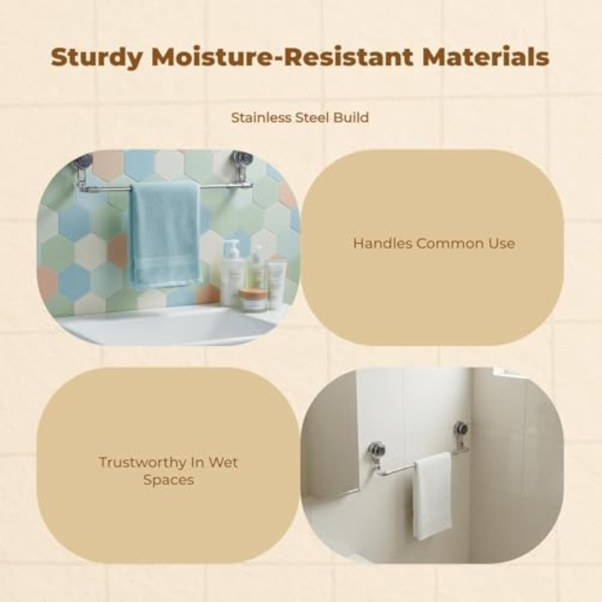 Adjustable Suction Towel Rack for Bathroom