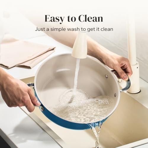 Redchef Ceramic Saute Pan, 4 QT Nontoxic Deep Frying Pan with Lid Nonstick - image 9