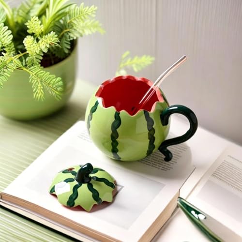 Tazas de café con diseño de sandía para desayunos en casa 4