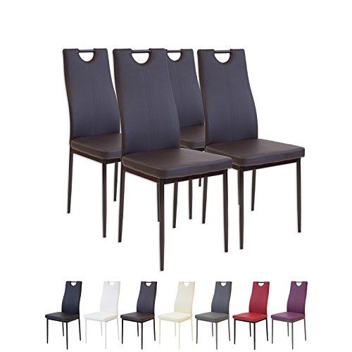 Albatros 2910 Salerno Set de 4 sillas de Comedor, marrón