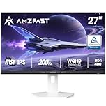 Amzfast 27 Inch Gaming Monitor, 2560x1440 QHD, 200Hz, Fast IPS, Ultra-slim, 1ms MPRT, Adaptive-Sync, HDR 400, 130% sRGB, 95% DCI-P3, TÜV Low Blue Light, VESA 100x100mm, HDMI2.0&DP1.4, AMZG27F6Q