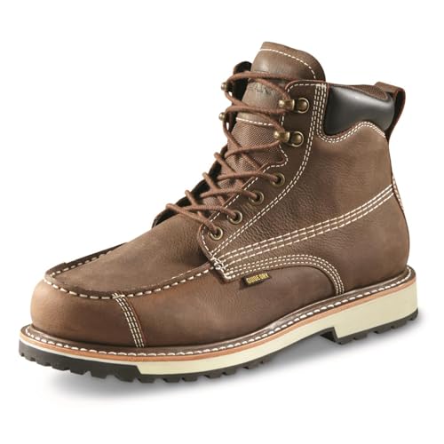 Guide Gear Rugged Timber Mens Chukka Boots Waterproof Leather Work Shoes, Moisture Wicking Insoles, Pull-On Ankle Boot2